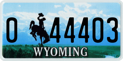 WY license plate 044403