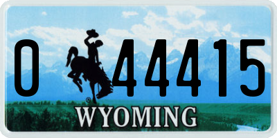WY license plate 044415