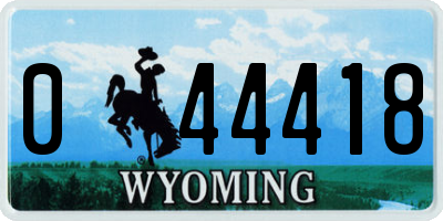 WY license plate 044418