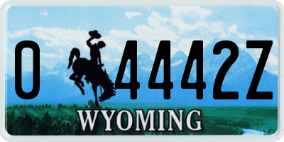 WY license plate 04442Z