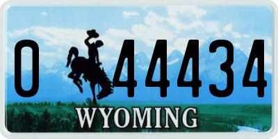 WY license plate 044434