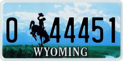 WY license plate 044451