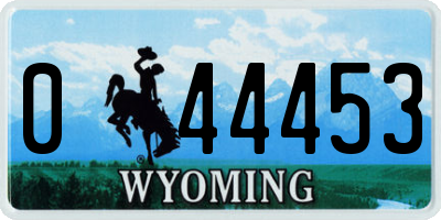 WY license plate 044453