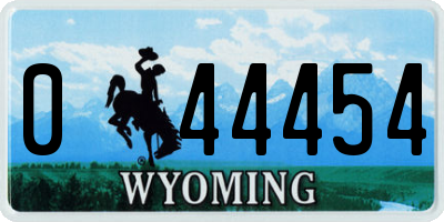 WY license plate 044454