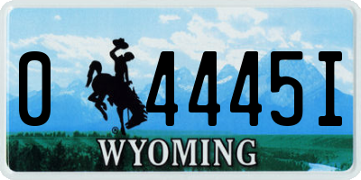 WY license plate 04445I