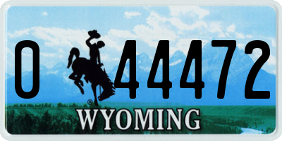 WY license plate 044472
