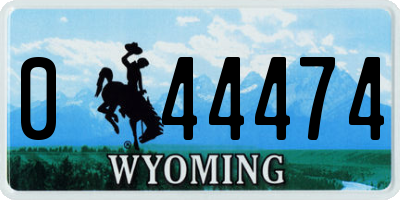 WY license plate 044474