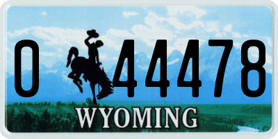 WY license plate 044478