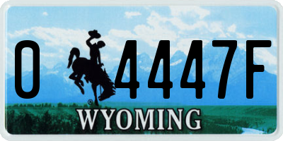 WY license plate 04447F