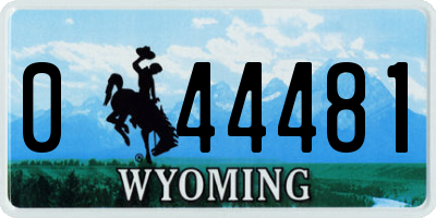 WY license plate 044481