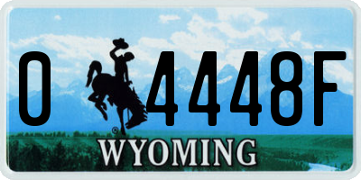 WY license plate 04448F