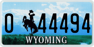 WY license plate 044494