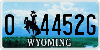 WY license plate 04452G