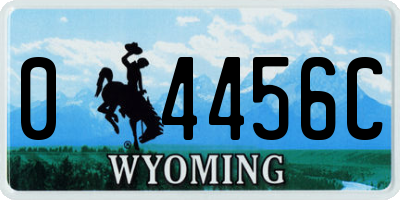 WY license plate 04456C