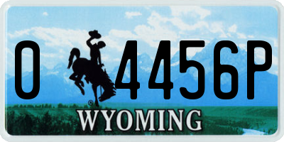 WY license plate 04456P