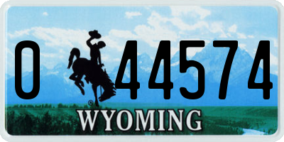WY license plate 044574