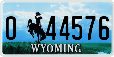 WY license plate 044576