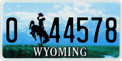 WY license plate 044578