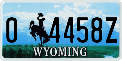 WY license plate 04458Z