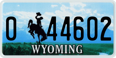 WY license plate 044602