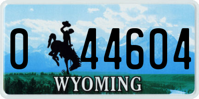 WY license plate 044604