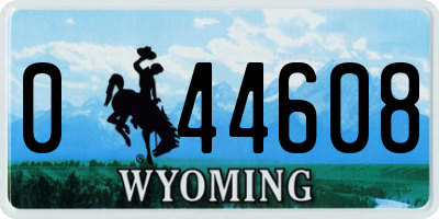 WY license plate 044608