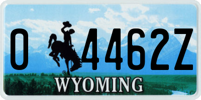 WY license plate 04462Z