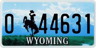 WY license plate 044631