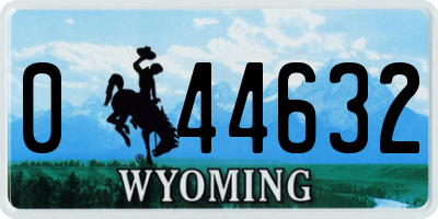 WY license plate 044632