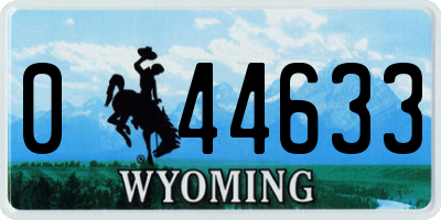 WY license plate 044633