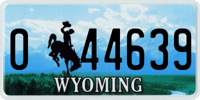 WY license plate 044639