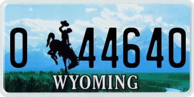 WY license plate 044640