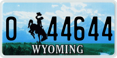 WY license plate 044644