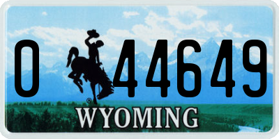 WY license plate 044649