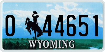 WY license plate 044651