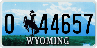 WY license plate 044657