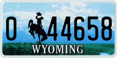 WY license plate 044658