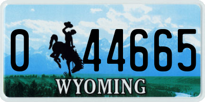 WY license plate 044665