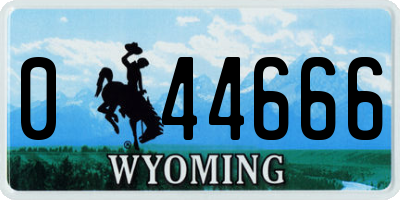 WY license plate 044666