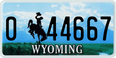 WY license plate 044667