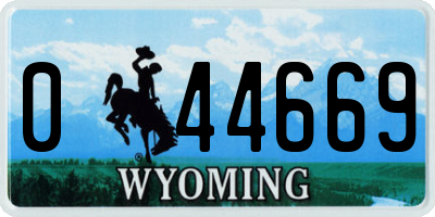 WY license plate 044669