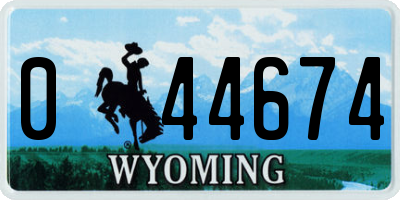 WY license plate 044674