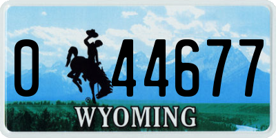 WY license plate 044677