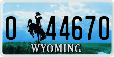 WY license plate 04467O