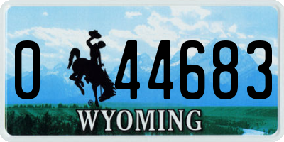 WY license plate 044683