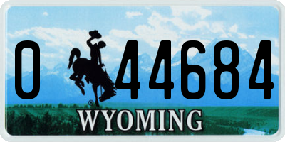 WY license plate 044684