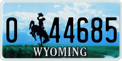 WY license plate 044685