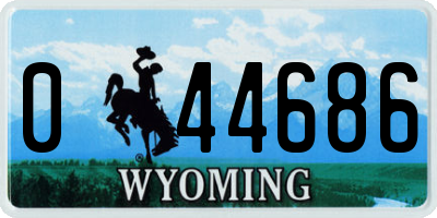 WY license plate 044686