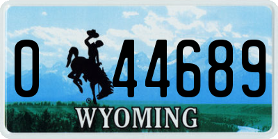 WY license plate 044689