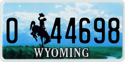 WY license plate 044698